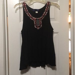 Embroidered Peplum Top